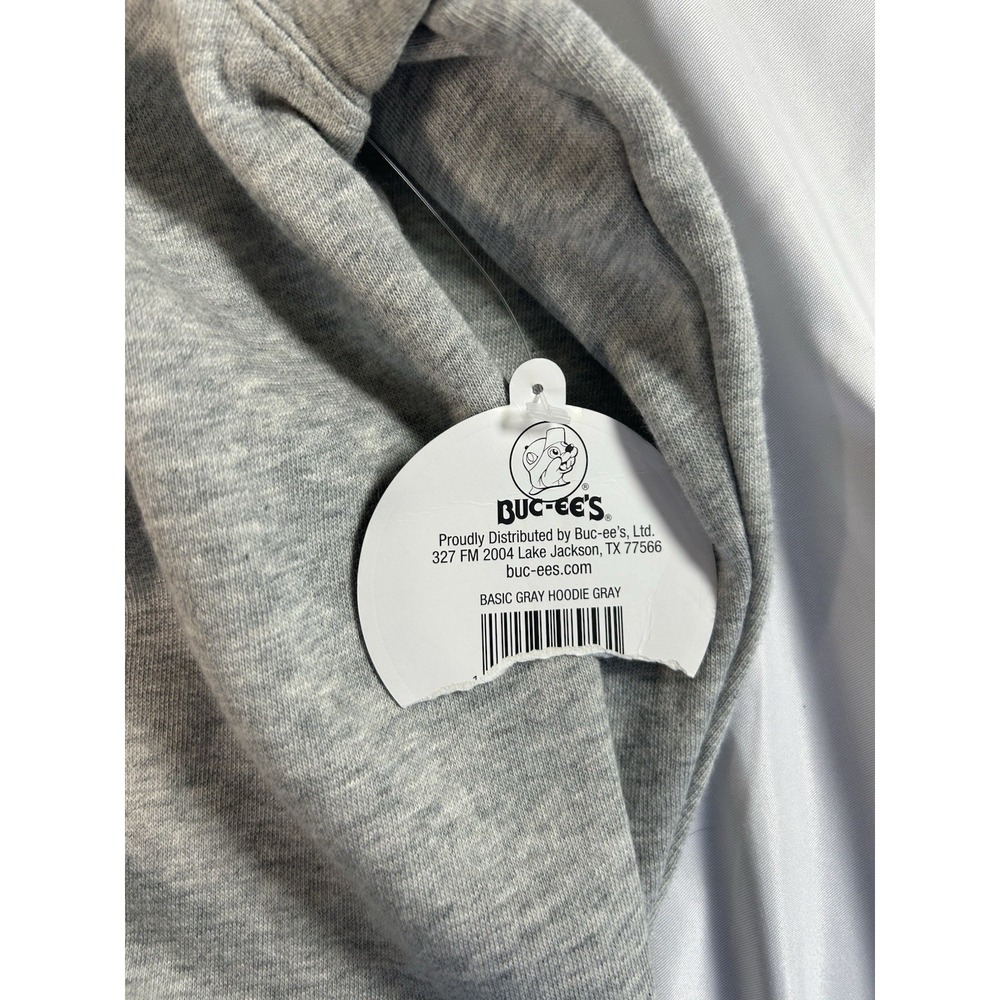 Buc-ees Hoodie Sweatshirt Unisex Sz M Grey Beaver Logo Bucees Buc-ee's Classic - Picture 6 of 8